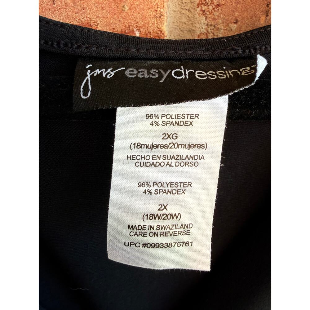 JMS Easy Dressing Womens Black V-Neck Stretch Sleeveless Wrap Mini Dress Size 2X - Picture 3 of 3